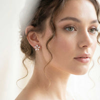 Thumbnail for Austrian Crystals Flowers Earrings, view 5