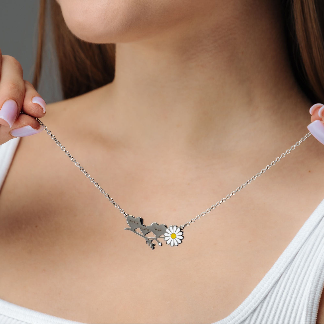 Daisy Name Necklace - Custom Name Necklace - Necklaces for Moms - Personalized Necklace - Necklace for Best Friend Necklace Brother & Sisters