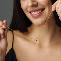 Thumbnail for Gold Necklace for a Woman - Iconic Initial Necklace - Woman Necklace - Letter Necklace - Silver Necklace Necklace Brother & Sisters