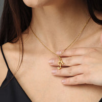 Thumbnail for Gold Necklace for a Woman - Minimalist Initial Necklace - Woman Necklace - Letter Necklace - Silver Necklace Necklace Brother & Sisters