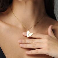 Thumbnail for Gold Necklace for a Woman - Romantic Initial Necklace - Woman Necklace - Letter Necklace - Heart Necklace Necklace Gold / A Brother & Sisters