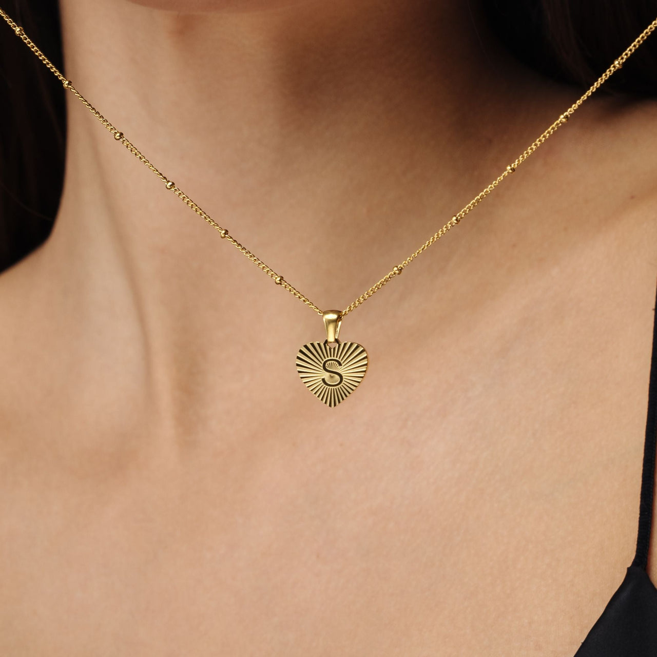 Gold Necklace for a Woman - Sentimental Initial Necklace - Woman Necklace - Letter Necklace - Heart Necklace Necklace Brother & Sisters