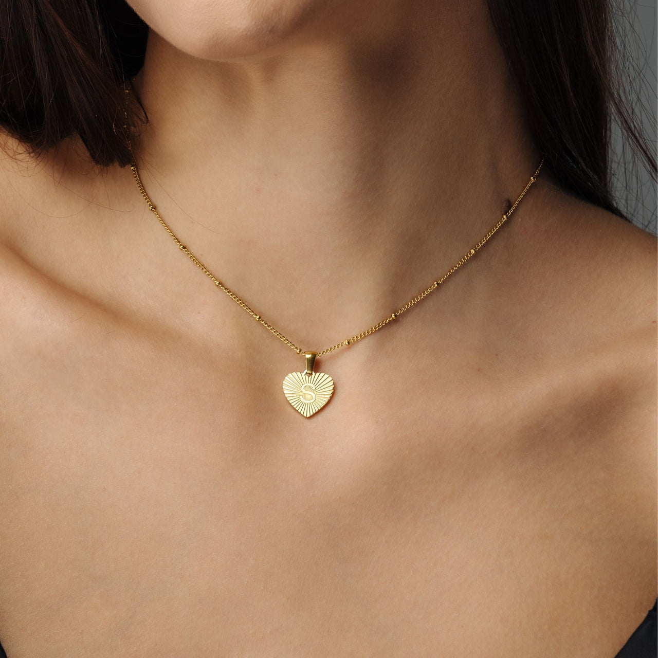 Gold Necklace for a Woman - Sentimental Initial Necklace - Woman Necklace - Letter Necklace - Heart Necklace Necklace Gold / A Brother & Sisters