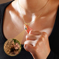 Thumbnail for Infinite Love Photo Necklace by Brother & Sisters, showcasing a heartfelt design with a photo projection feature.