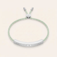 Thumbnail for Green string bracelet — product photo on a white background, silver | SKU: lanature-wg