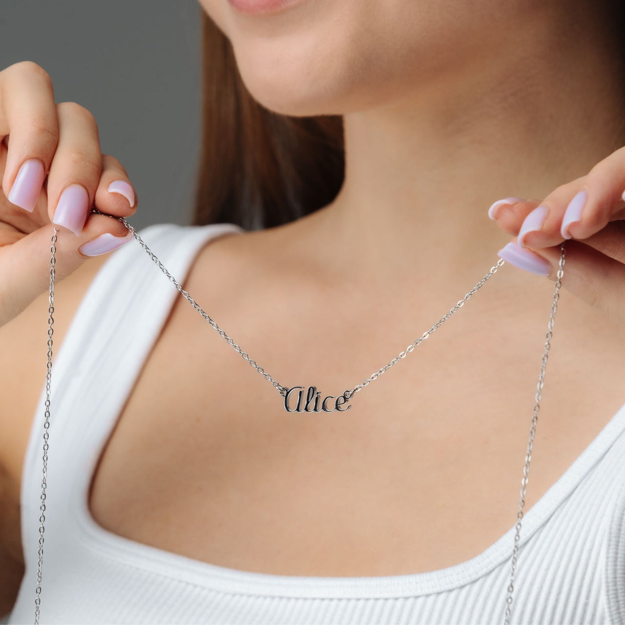 Silver Name Necklace - Custom Name Necklace - Personalised Necklace - Gifts for Mom - Personalized Gift Necklace Brother & Sisters
