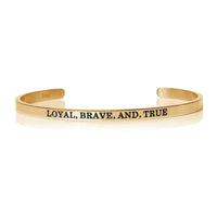 Thumbnail for Loyal brave true — product photo on a white background, gold