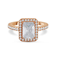 Thumbnail for Radiant cut engagement ring — product photo on a white background, silver