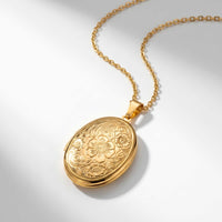 Thumbnail for Floral Photo Locket Necklace