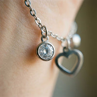 Thumbnail for Heart & Crystal Anklet