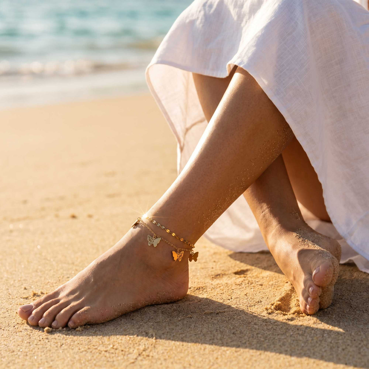 Butterfly Layered Anklet