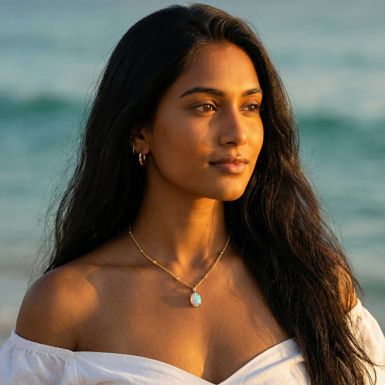 Opal Pendant Necklace