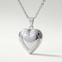 Thumbnail for Scroll Heart Photo Locket Necklace
