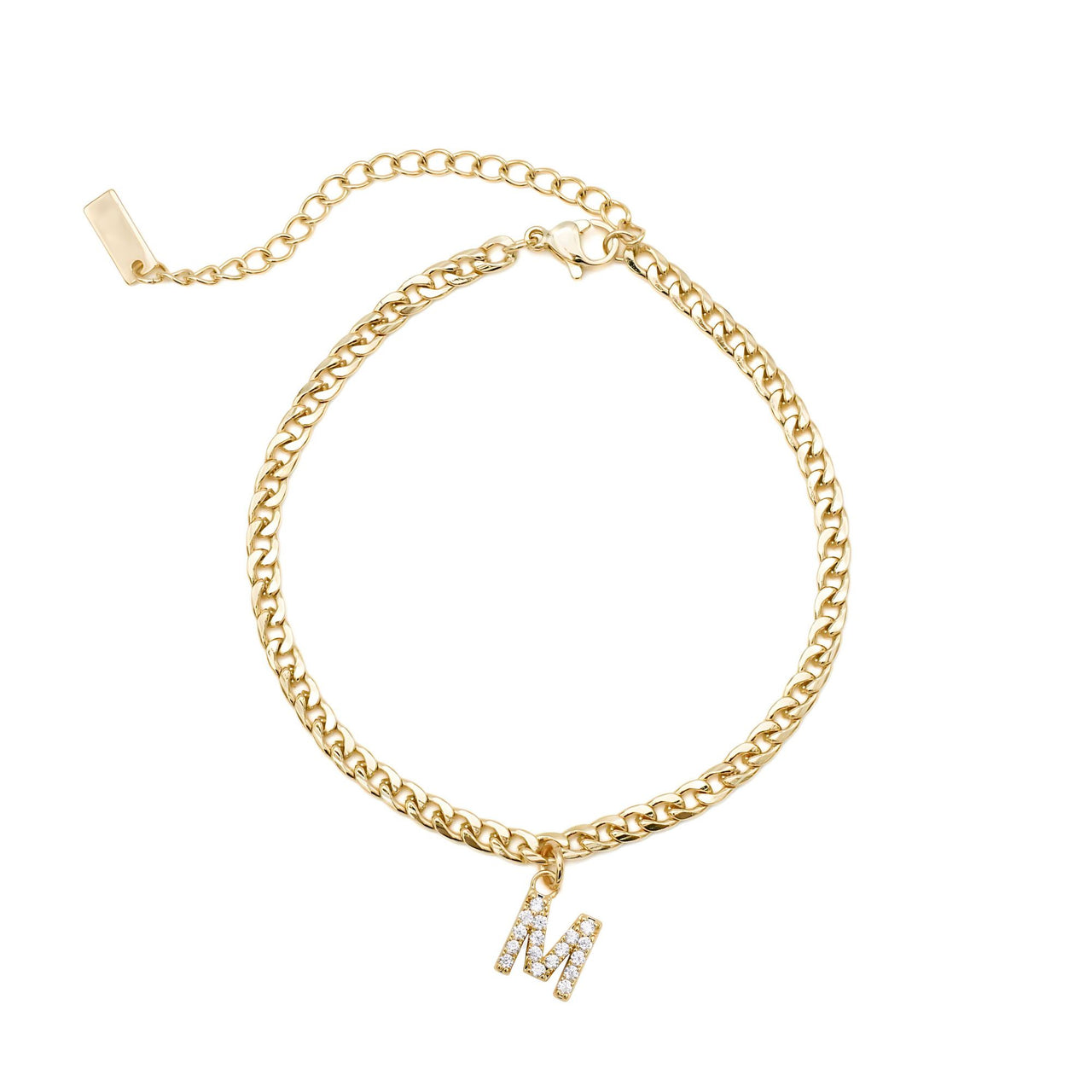 Bracelet Cheville Initiale en Or