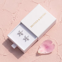Thumbnail for Flower earrings — in the gift box, silver | SKU: 419620-silver