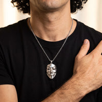 Thumbnail for Vendetta Necklace Silver – close-up worn on a man's wrist | Brother & Sisters | SKU: White Gold