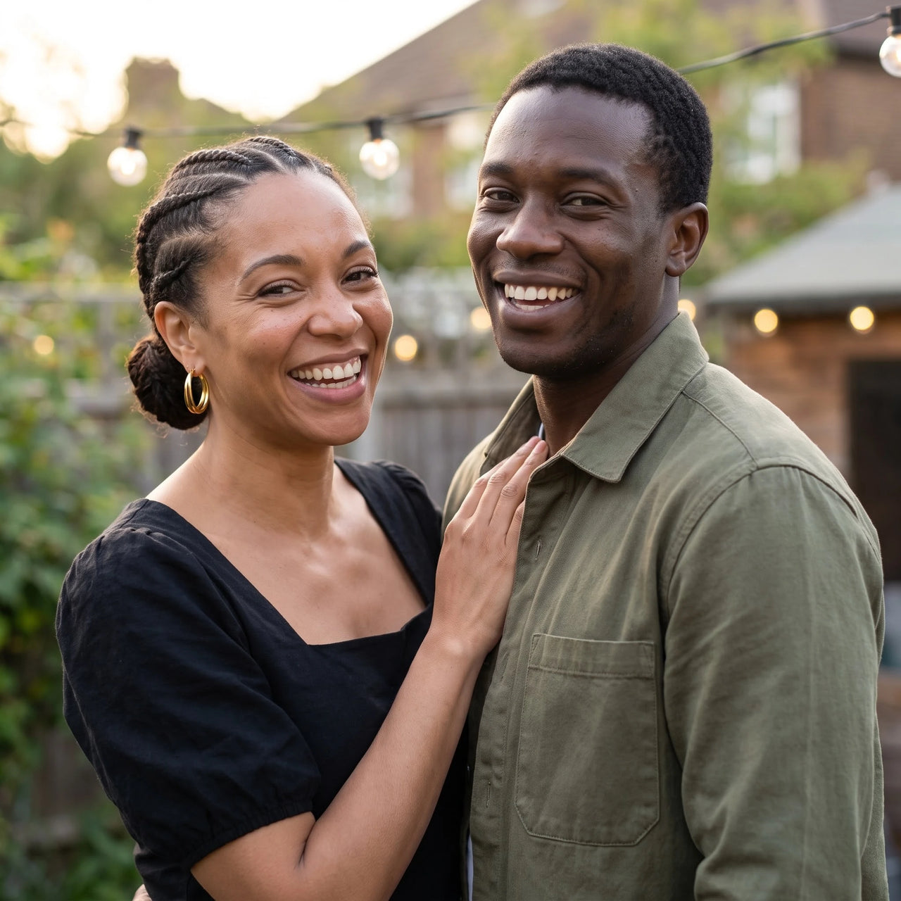 Double hoop earrings — worn by a couple, gold | SKU: lescroisees