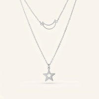 Thumbnail for Moon necklace — product photo on a white background, silver | SKU: letoile-wg