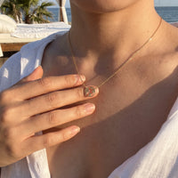 Thumbnail for Earth necklace — worn, real size, gold | SKU: 22173453-gold