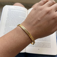 Thumbnail for Cuff bracelet — worn, real size, gold | SKU: lymab-g