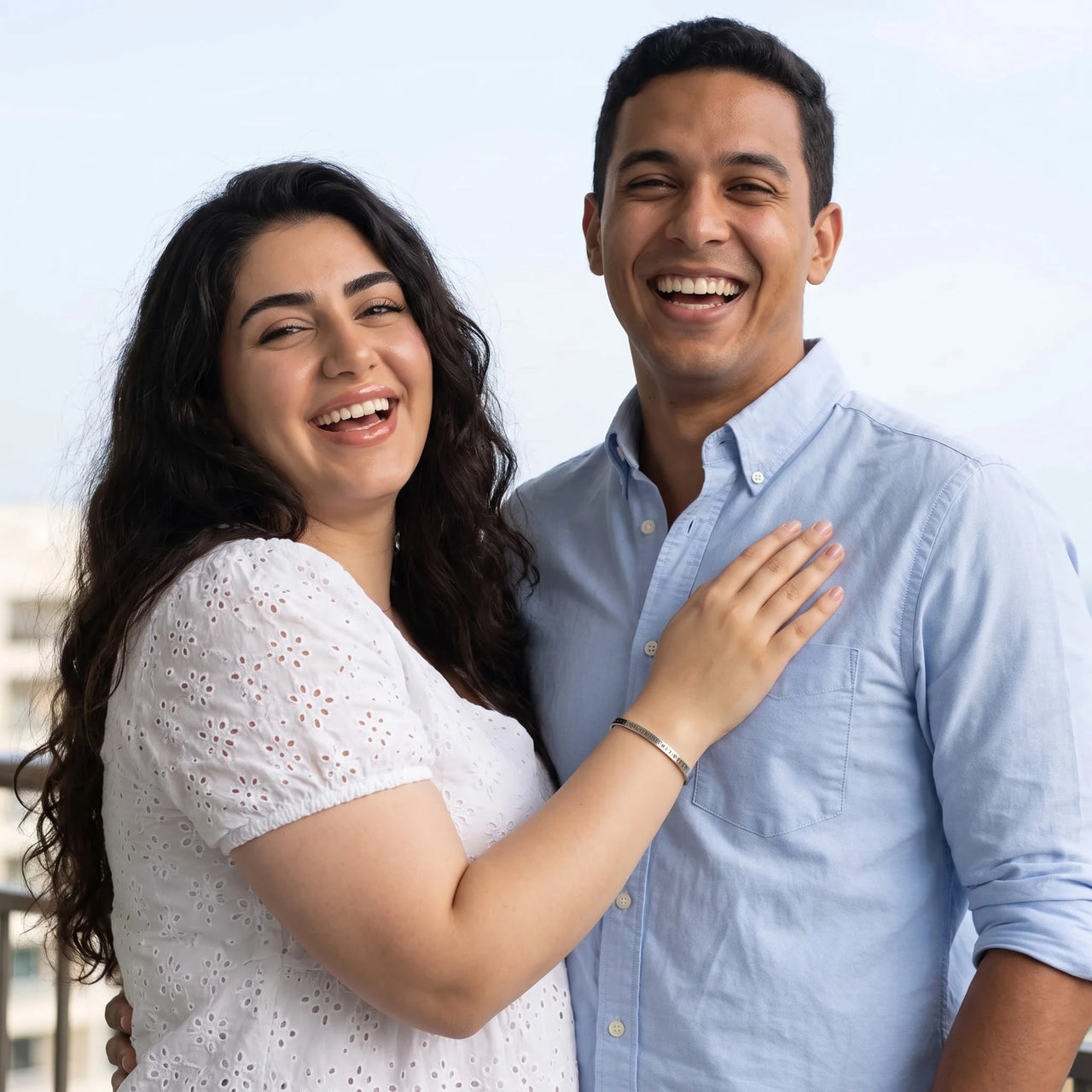 Self love gifts — worn by a couple, silver | SKU: lymab-wg