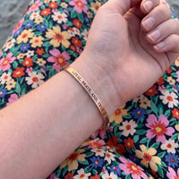 Thumbnail for Cuff bracelet — worn, real size, rose gold | SKU: lbat-rg