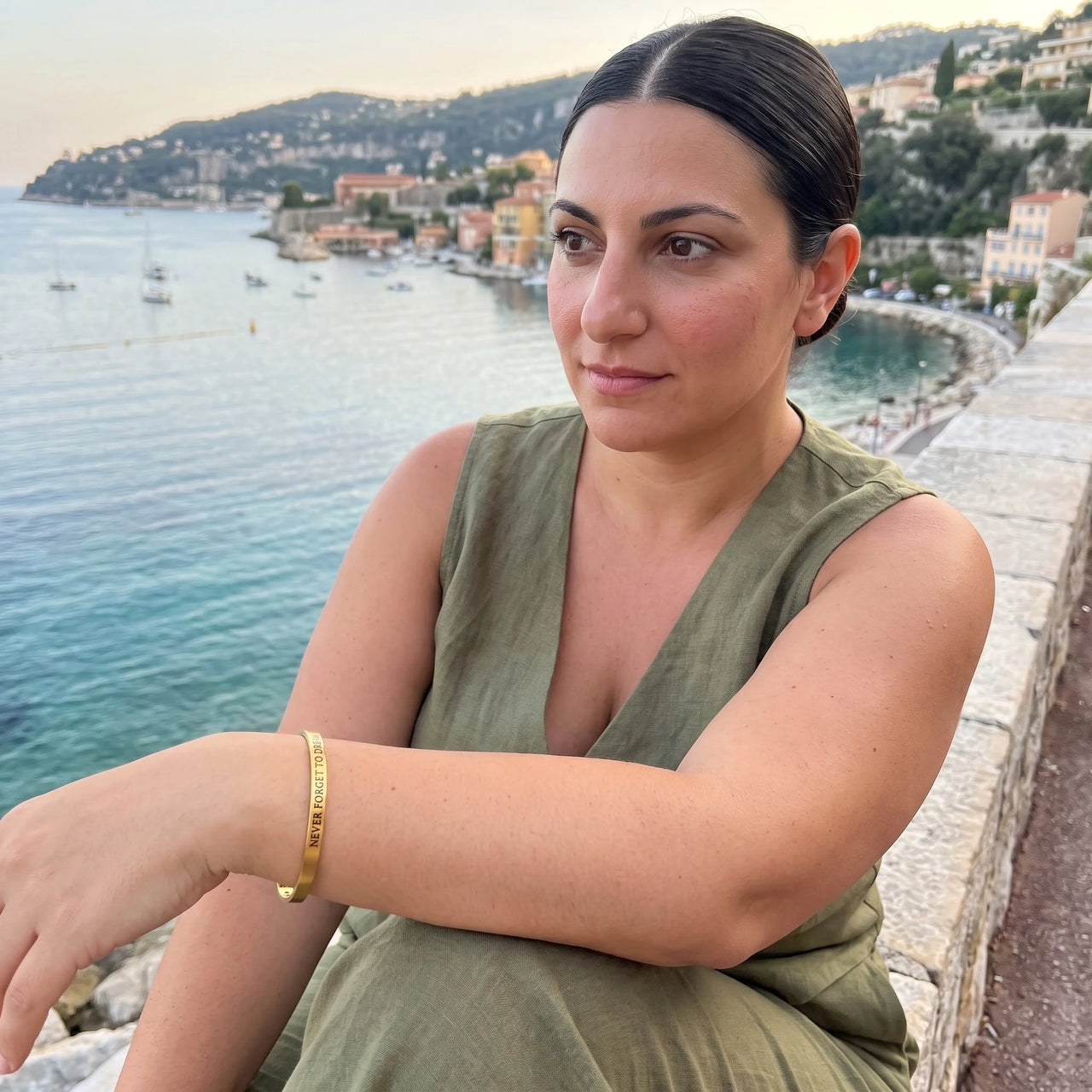 Graduation gift for her — worn on a getaway, gold | SKU: nftd-g
