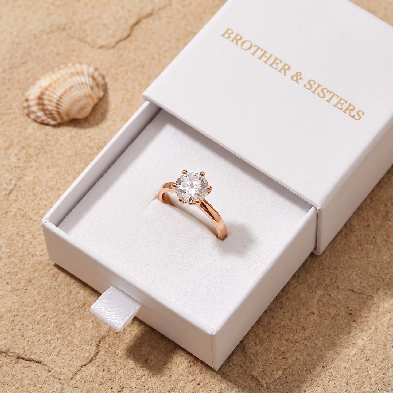 Solitaire engagement ring — in the gift box, rose gold | SKU: 33759698-4.5-rose-gold