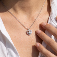 Thumbnail for Silver heart necklace — close-up of the details, silver | SKU: 505744