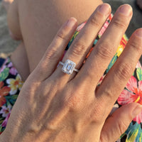 Thumbnail for Silver Rectangle Ring worn, showing its real size | SKU: 1969566-4.5-silver