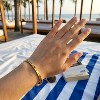 Thumbnail for Inspirational bracelets for women — worn, real size, gold | SKU: 9864184-gold