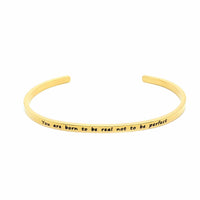 Thumbnail for You are born to be real not to be perfect Bracelet 18k Gold Brother & Sisters